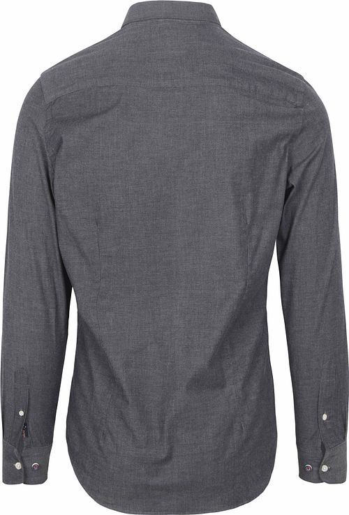 NZA Hemd James Twill Melange Marine Product / Achterkant