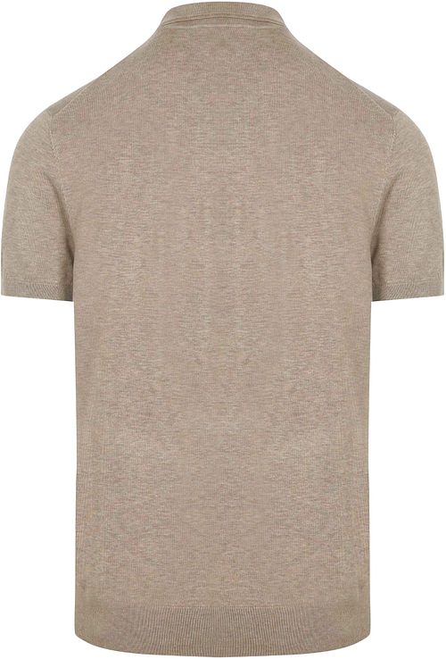 Profuomo Knitted Poloshirt Beige Product / Achterkant