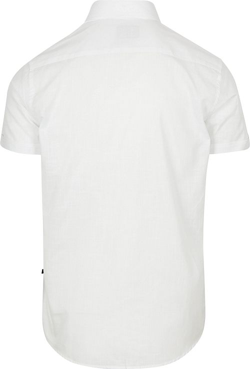 Suitable Korte Mouwen Overhemd Cotton Slub Wit Product / Achterkant