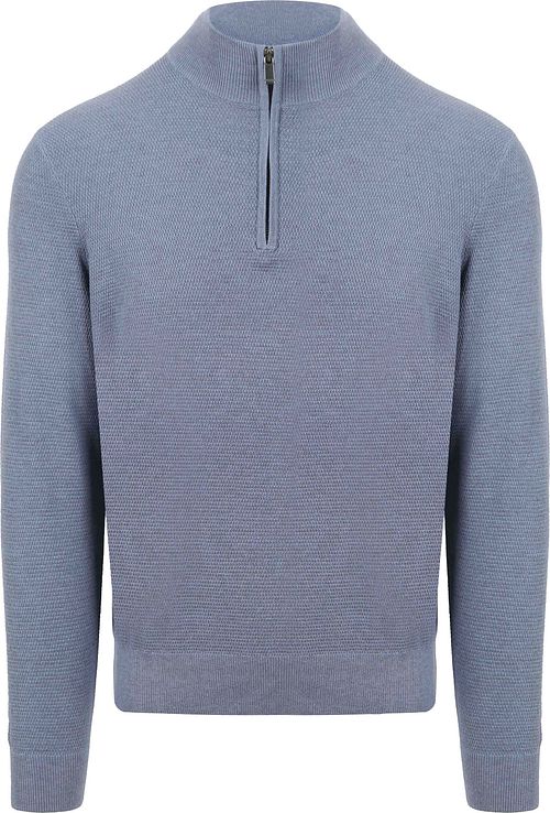 Suitable Structure Half Zip Trui Blauw Product