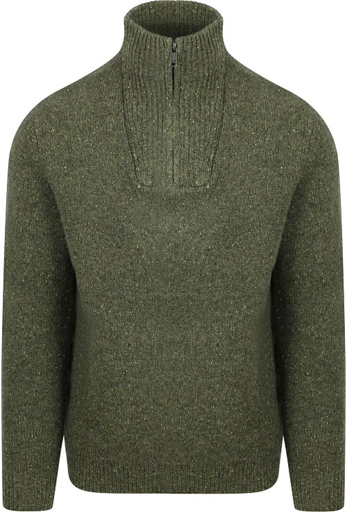 Sweter McGregor z półgolfem half zip, mieszanka wełny jagnięcej, oliwkowy Product