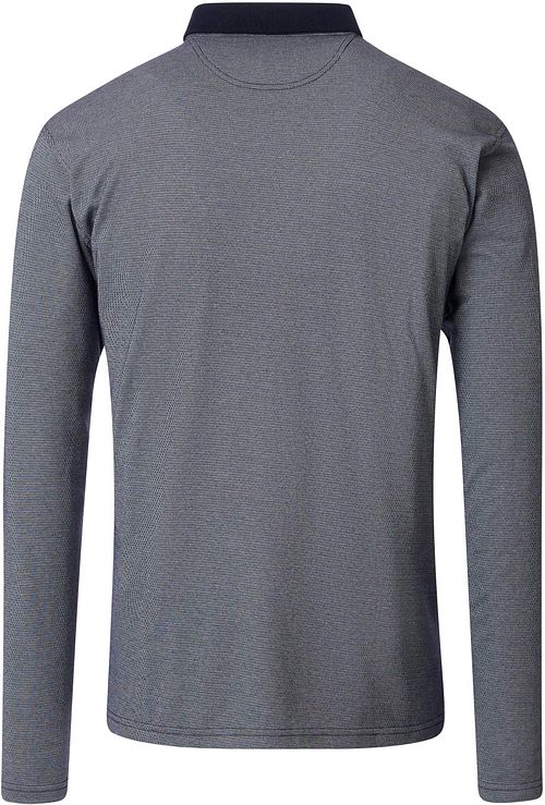 Casa Moda Long Sleeve Poloshirt Structure Blau Product / Achterkant