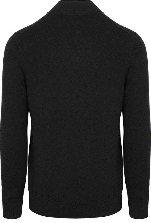 Lyle & Scott Halv Genser i Merinoull Svart Product / Achterkant