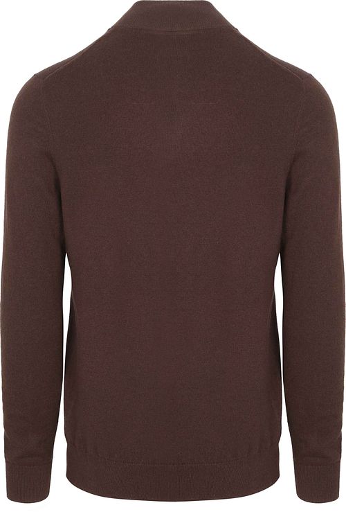 Lyle & Scott Halv glidelås genser i Merinoull Espresso Product / Achterkant