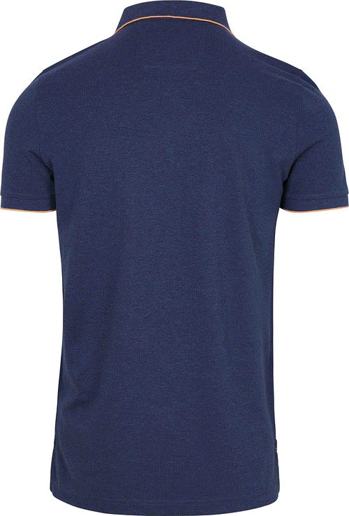 NZA Polo Henley Piqué Navy Sky Product / Achterkant