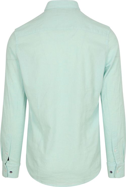 NZA Skjorte Linned-Bomuldsblanding Aqua Product / Achterkant