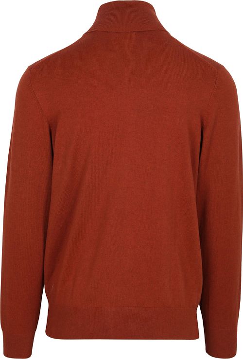 Golf Steppin' Out z bawełny i kaszmiru w kolorze ceglastym Product / Achterkant