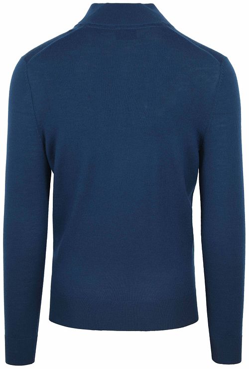 Suitable Merino Half Zip Trui Indigo Blauw Product / Achterkant