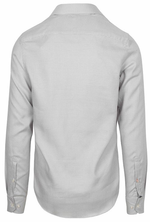 Suitable Overhemd Extra Lange Mouwen Print Taupe Product / Achterkant