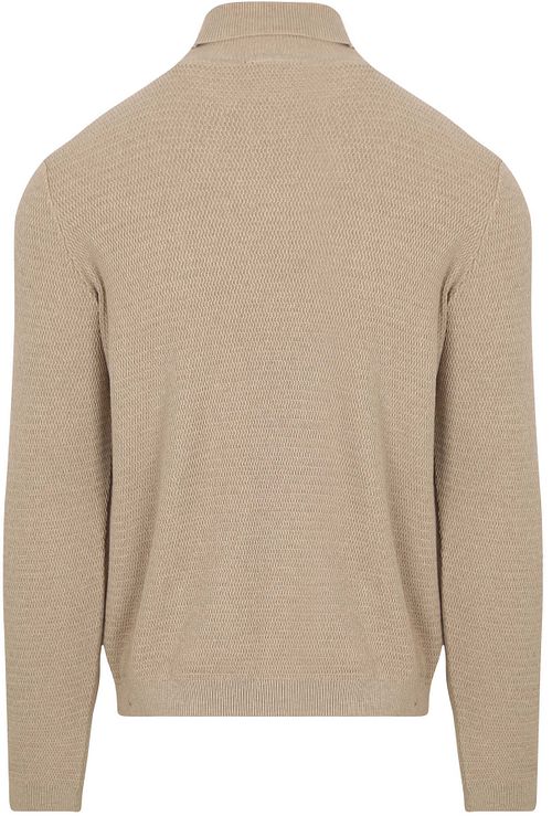 Suitable Polotröja i Strukturmelerad Sand Product / Achterkant