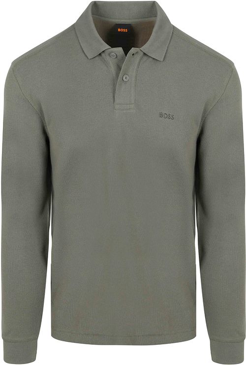 BOSS Petempestolong Long Sleeve Polo Shirt Green