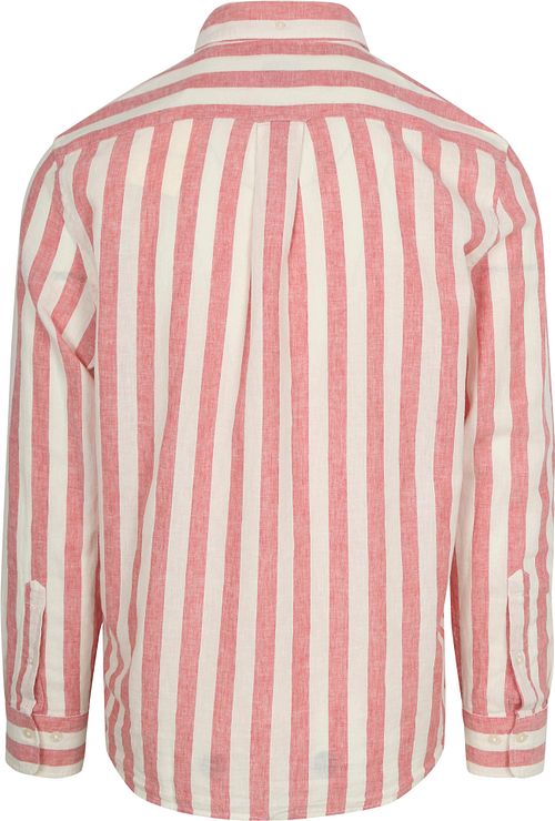 Gant Cotton Linen Shirt Stripe Pink Product / Achterkant
