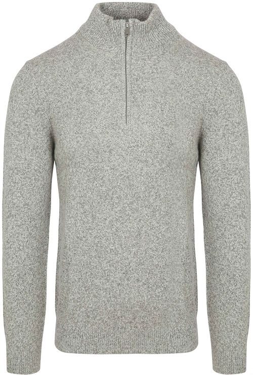 Profuomo Halv Zip Pullover Lamull Melange Grå Product