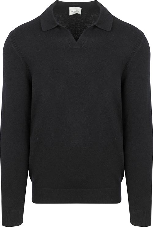 Profuomo Langærmet Polo Uldblanding Marineblå Product