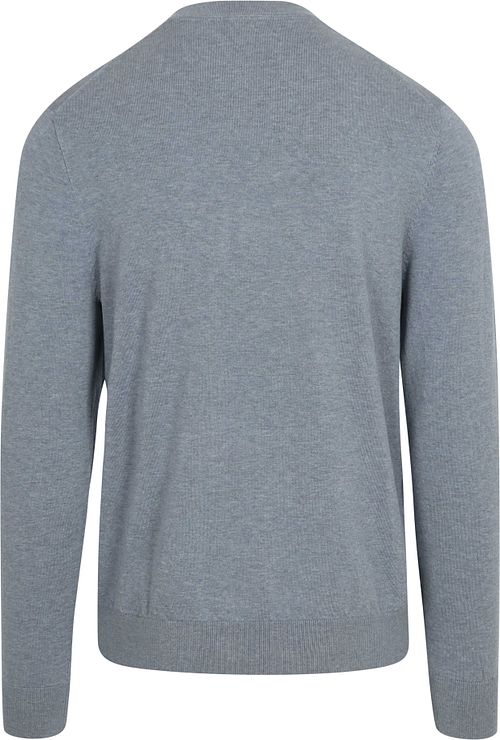 Profuomo sweter z okrągłym dekoltem Basic, niebieski Product / Achterkant