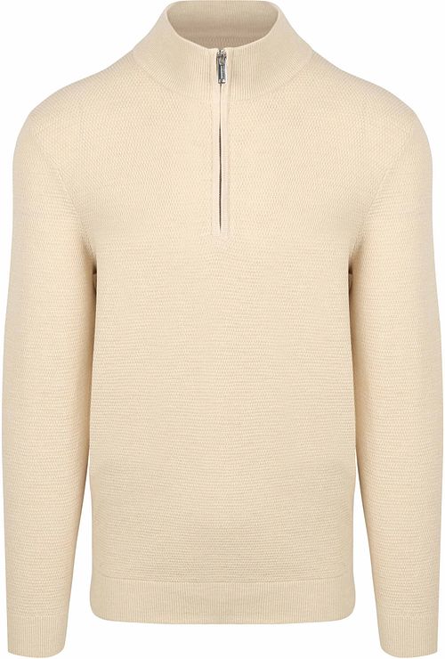 Pullover Profuomo Half Zip strutturato beige Product