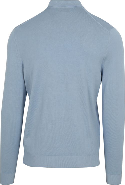 Suitable Compact Cotton Polo Steel bleu Product / Achterkant