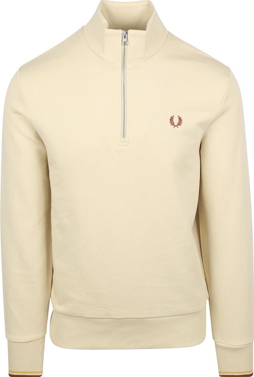 Fred Perry Half Zip Tröja i krämfärg Product