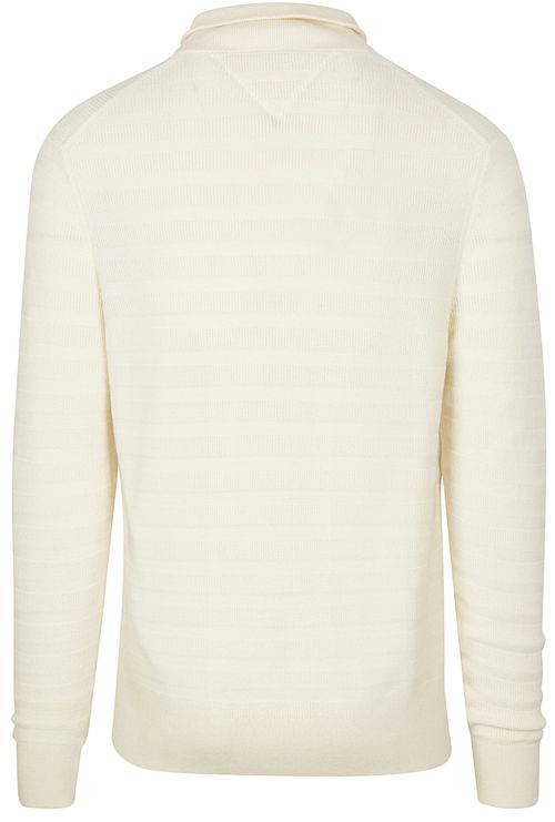 Jersey Tommy Hilfiger con media cremallera texturizado en marfil Product / Achterkant