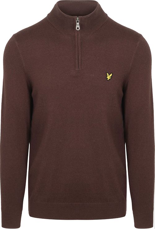 Lyle & Scott Halvzip Tröja i Merinoull Espresso Product