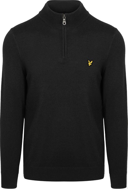 Lyle & Scott Halvzip Tröja i Merinoull Svart Product