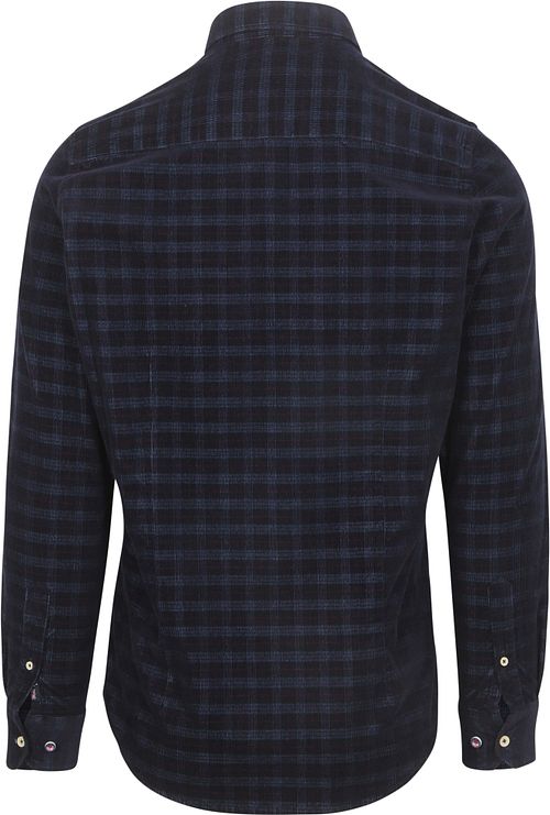 NZA Chemise Kauri Velours Côtelé Marine à Carreaux Product / Achterkant