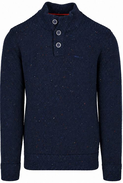NZA Pullover Mocker Eltham Knit melange Oxford navy