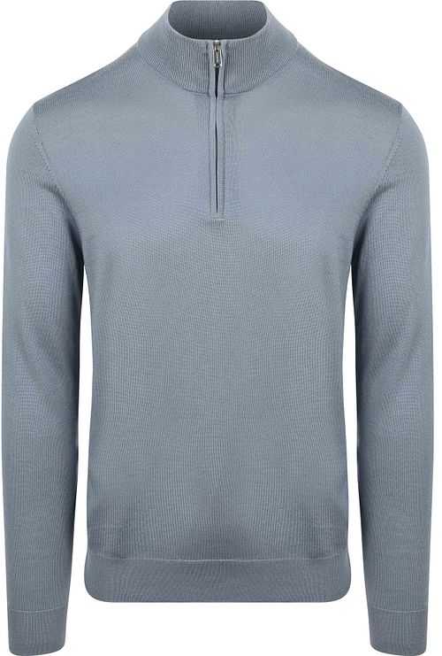 Profuomo Half Zip Pullover Merinowolle Blau Product