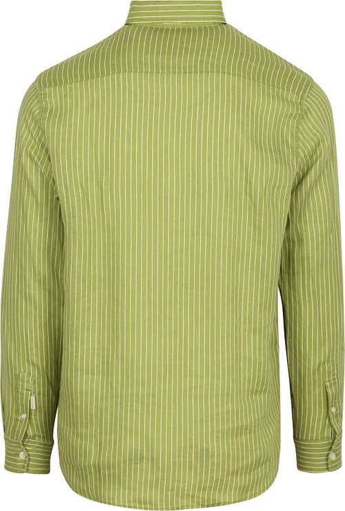 Scotch and Soda Linen Shirt Vert Rayé Product / Achterkant