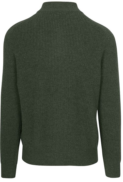 Steppin' Out sweter half zip z jagnięcej wełny w kolorze oliwkowym Product / Achterkant
