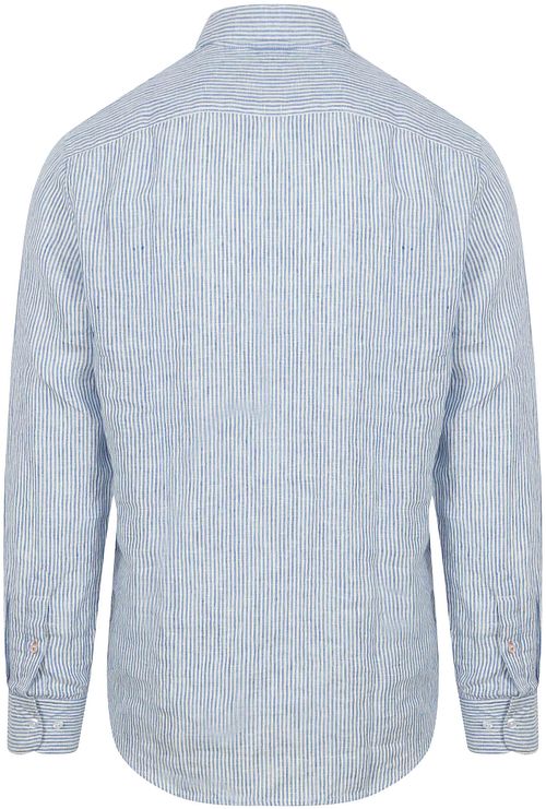 Suitable Hemd Leinen Streifen Hellblau Product / Achterkant