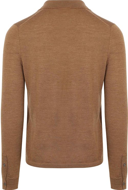 Suitable Cardigan Shirt Merino Camel Product / Achterkant