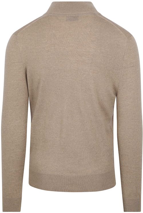 Suitable Merino Half Zip Trui Beige Product / Achterkant