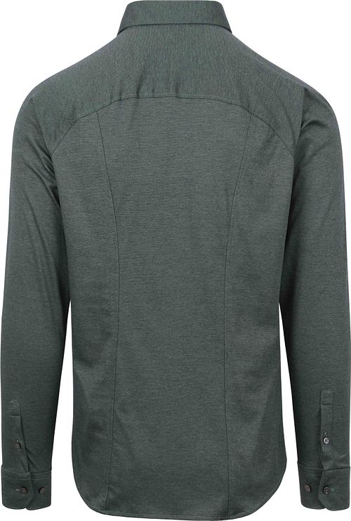 Camisa Desoto sin planchado con cuello Kent en verde Product / Achterkant
