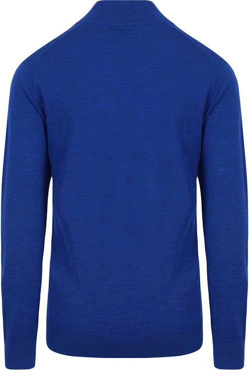 King Essentials The Michael Half Zip Pull Merino Royal Blauw Product / Achterkant