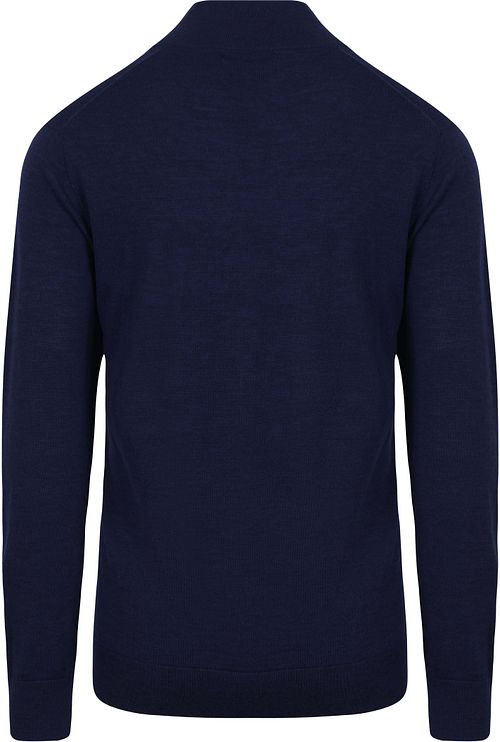 Kung Essentials The Michael Half Zip Pull Merino Navy Product / Achterkant