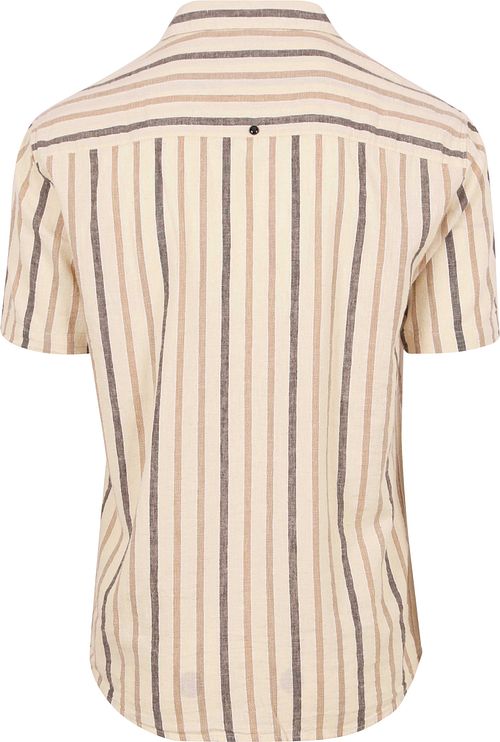 No Excess Short Sleeve Overhemd Linnen Ecru Product / Achterkant