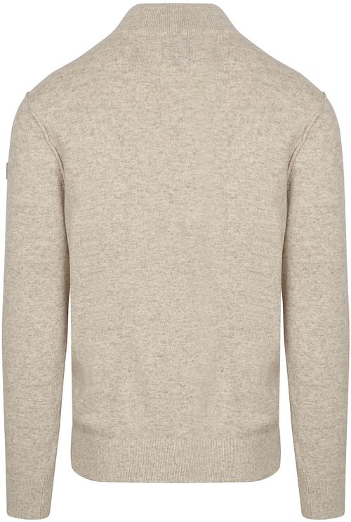 State Of Art Half Zip Pullover Wool Blend Melange Greige Product / Achterkant
