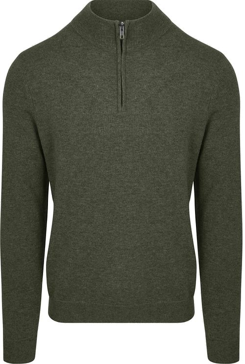 Steppin' Out sweter z krótkim zamkiem (Half Zip) z wełny merino, oliwkowozielony Product