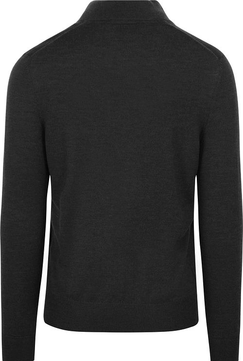 Suitable merino trøje med halv lynlås, antracit Product / Achterkant
