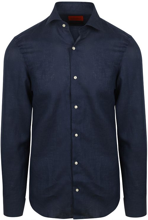 Suitable Skjorte i Marineblått Lin Product