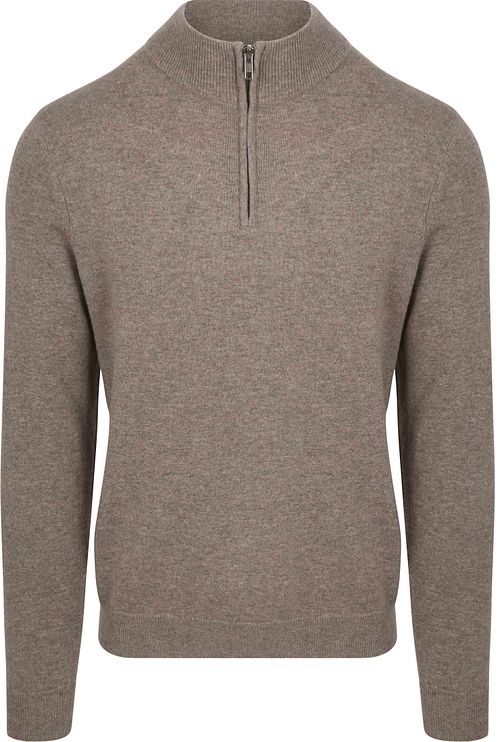 Sweter Half Zip z wełny merino Steppin' Out w kolorze taupe Product