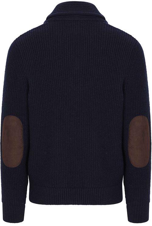 Barbour Cardigan Shawl Hartland Marineblå Product / Achterkant