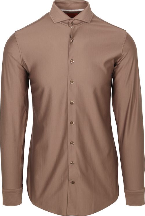 Camicia Suitable Herringbone Taupe Product