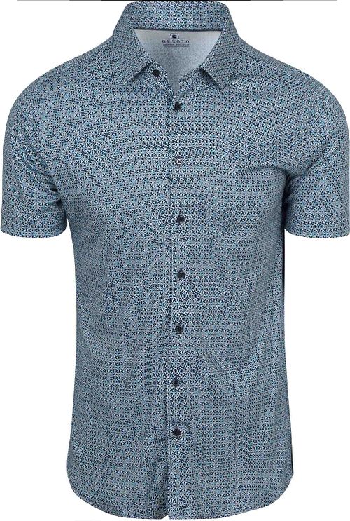 Desoto Short Sleeve Shirt Print Aqua Blue