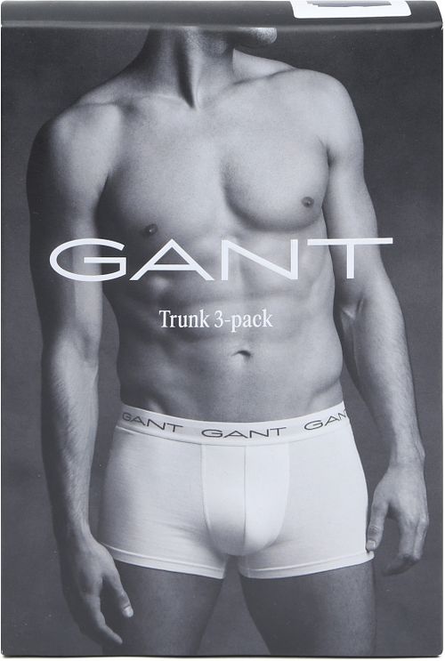 GANT Bóxer Trunk Negro Gris Blanco Pack De 3 Pares Verpakking