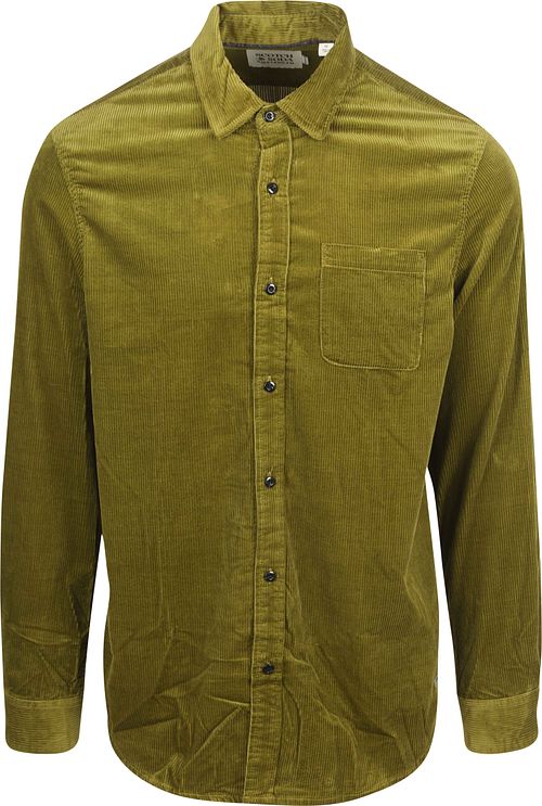 Scotch and Soda Chemise velours côtelé uni vert Product