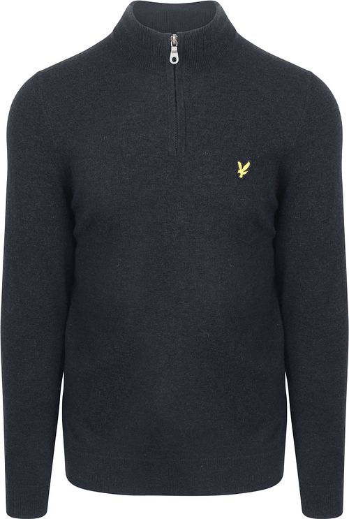 Sweter Lyle & Scott z wełny jagnięcej, z półzamkiem, granatowy Product