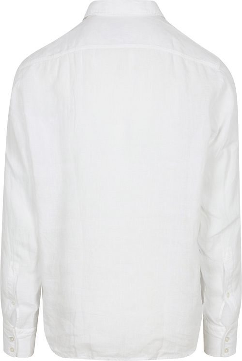 BOSS Chemise Relegant De Lin Blanche Product / Achterkant
