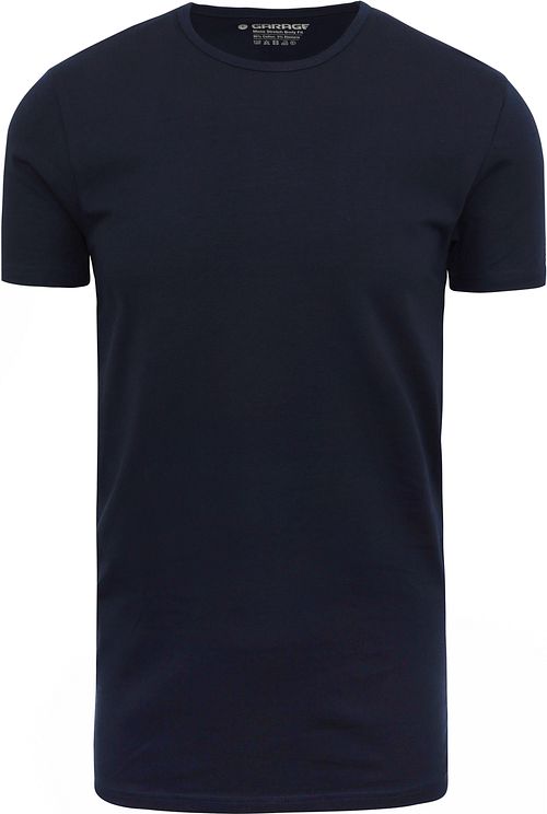 Garage Basic T-Shirt elástico azul marino de cuello redondo Product